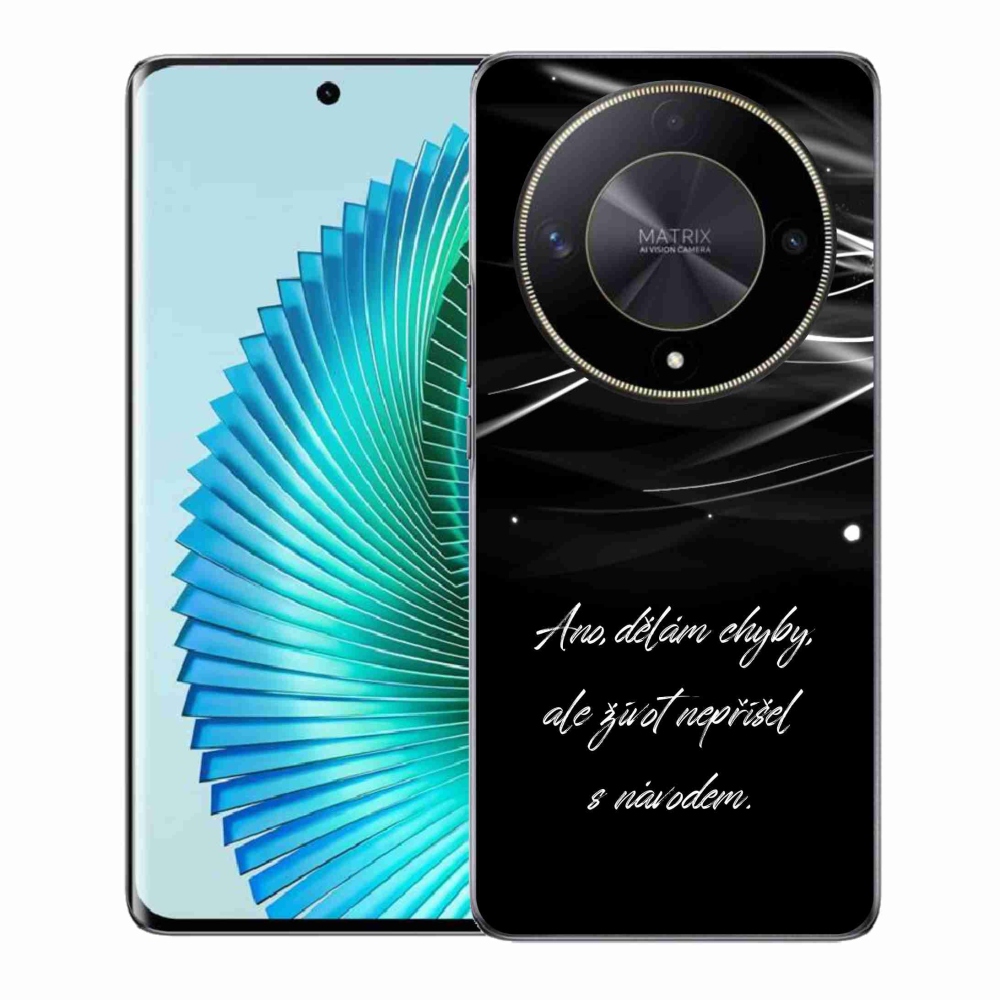 Gél borítás mmCase a Honor Magic 6 Lite 5G készülékhez - idézem fekete háttér