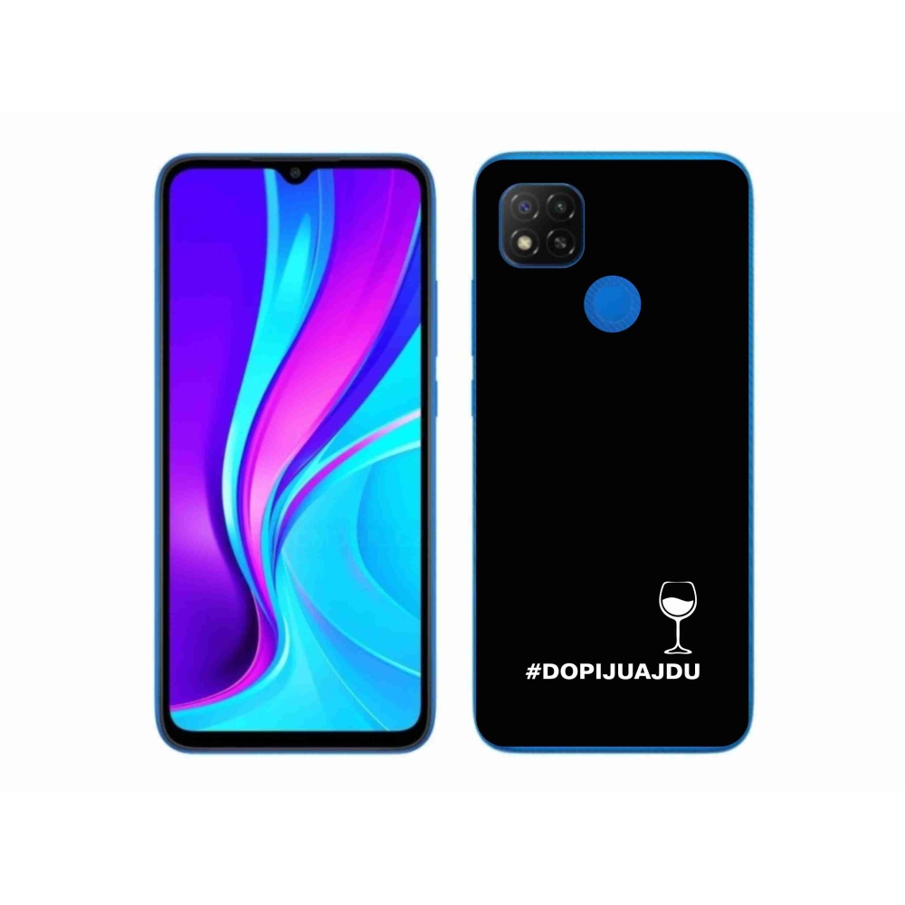 Gél borítás mmCase a Xiaomi Redmi 9C-hez - bor motívum fekete háttérrel
