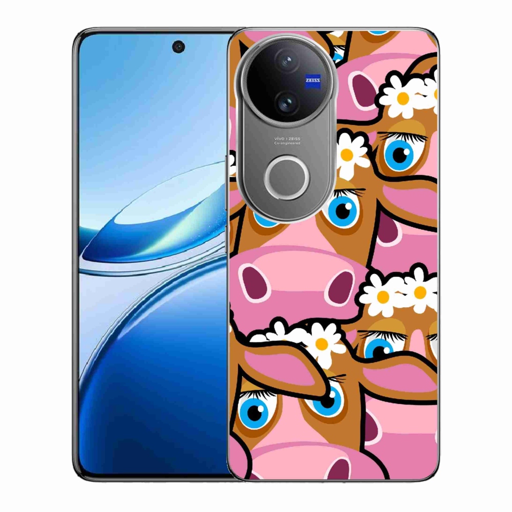 Zselés borítás mmCase a Vivo V50 5G készülékhez - karikatúrás tehenek