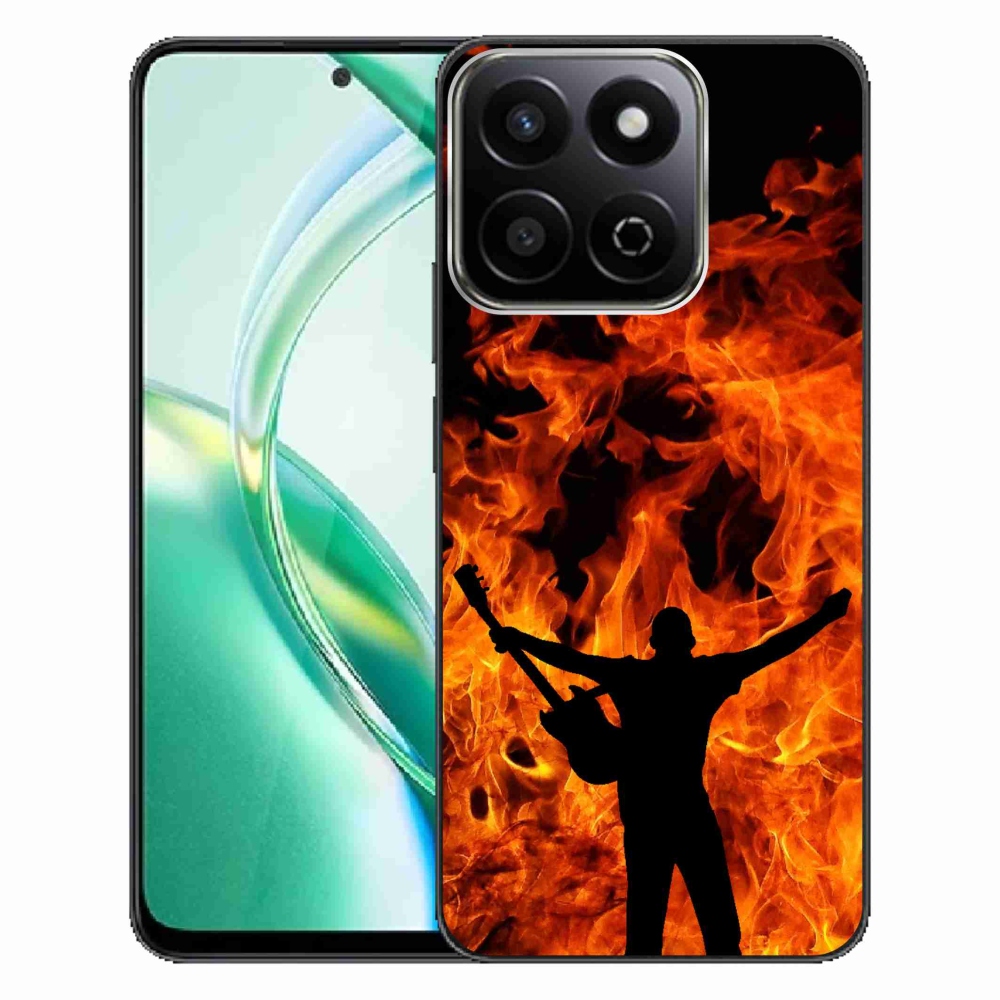 Zselés borítás mmCase a Honor 200 Smart 5G számára - zenész és tűz
