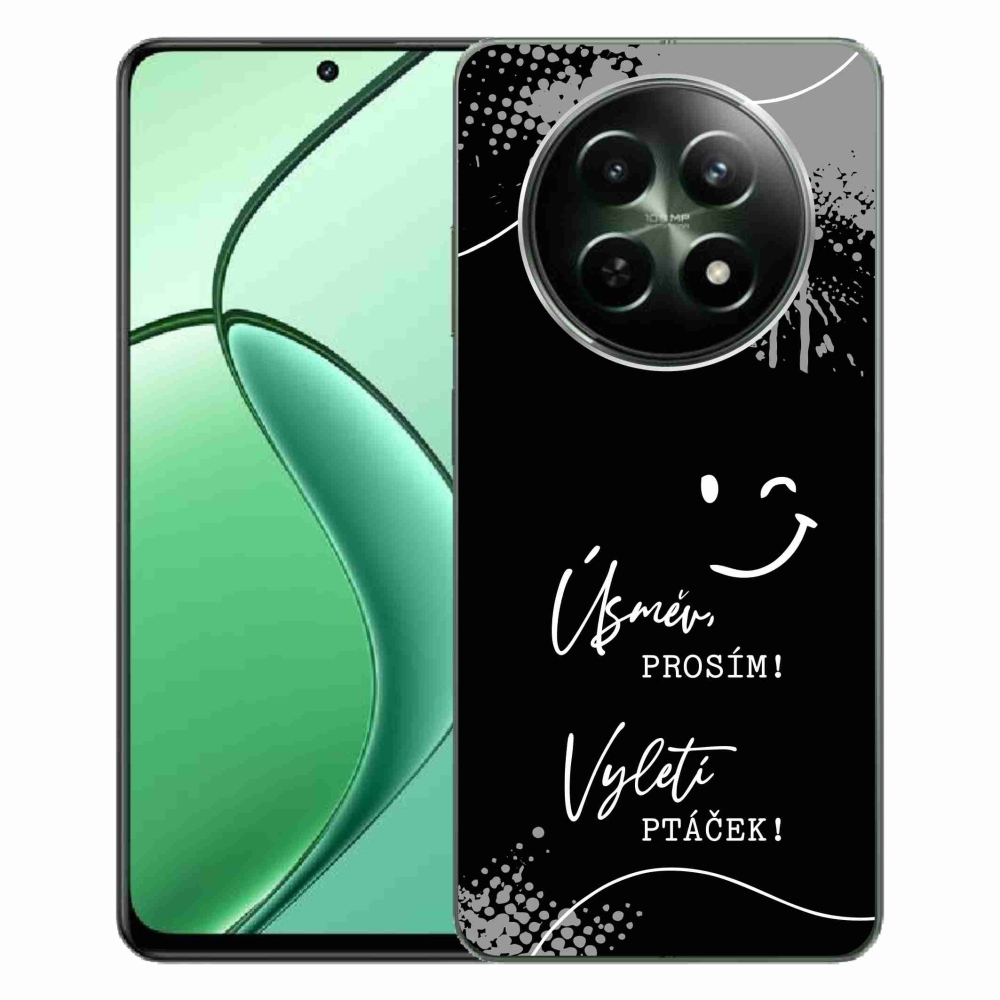 Gél borító mmCase a Realme 12 5G/12x 5G készülékhez - vicces szöveg 4 fekete háttérrel