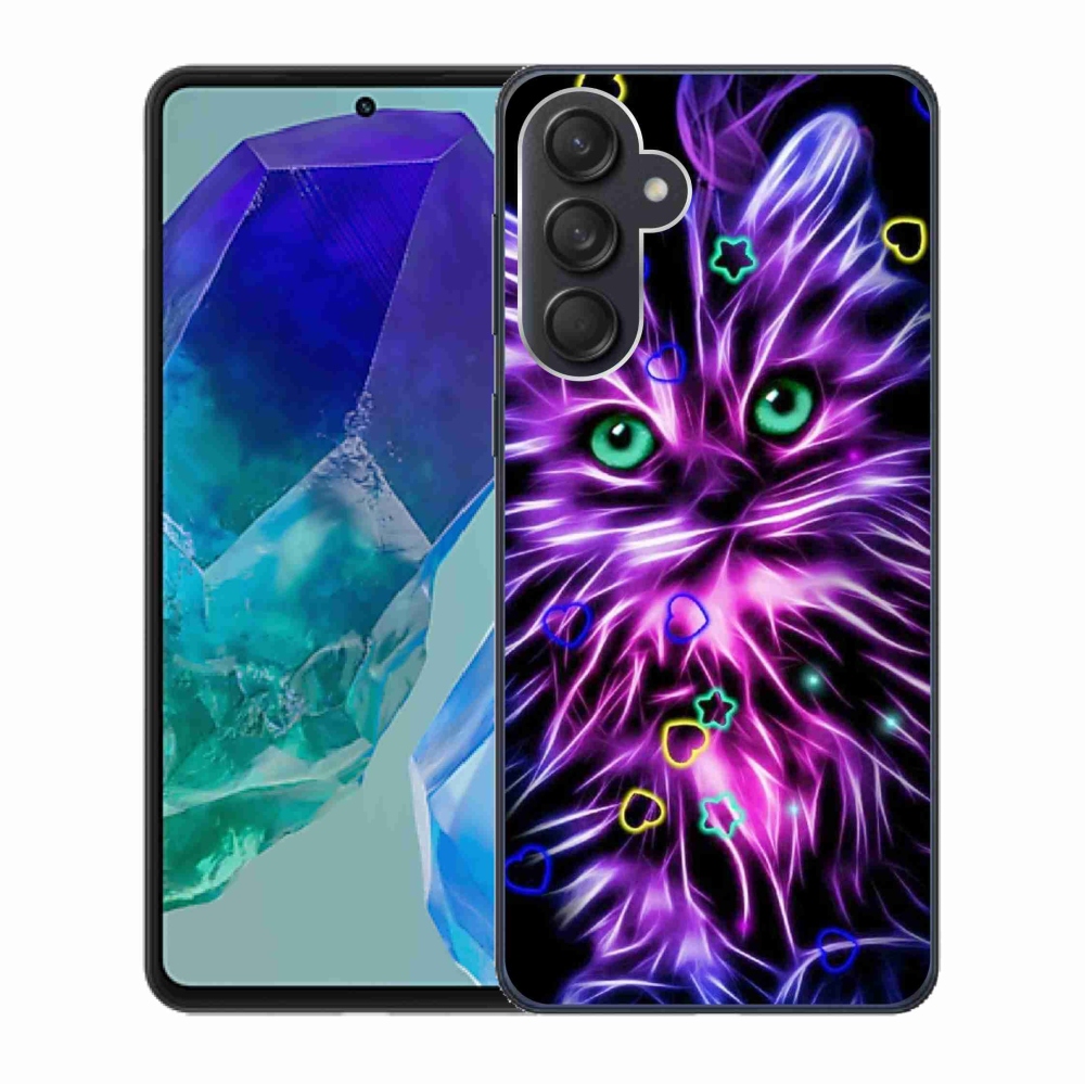 Zselés borító mmCase Samsung Galaxy M55 5G - absztrakt macska