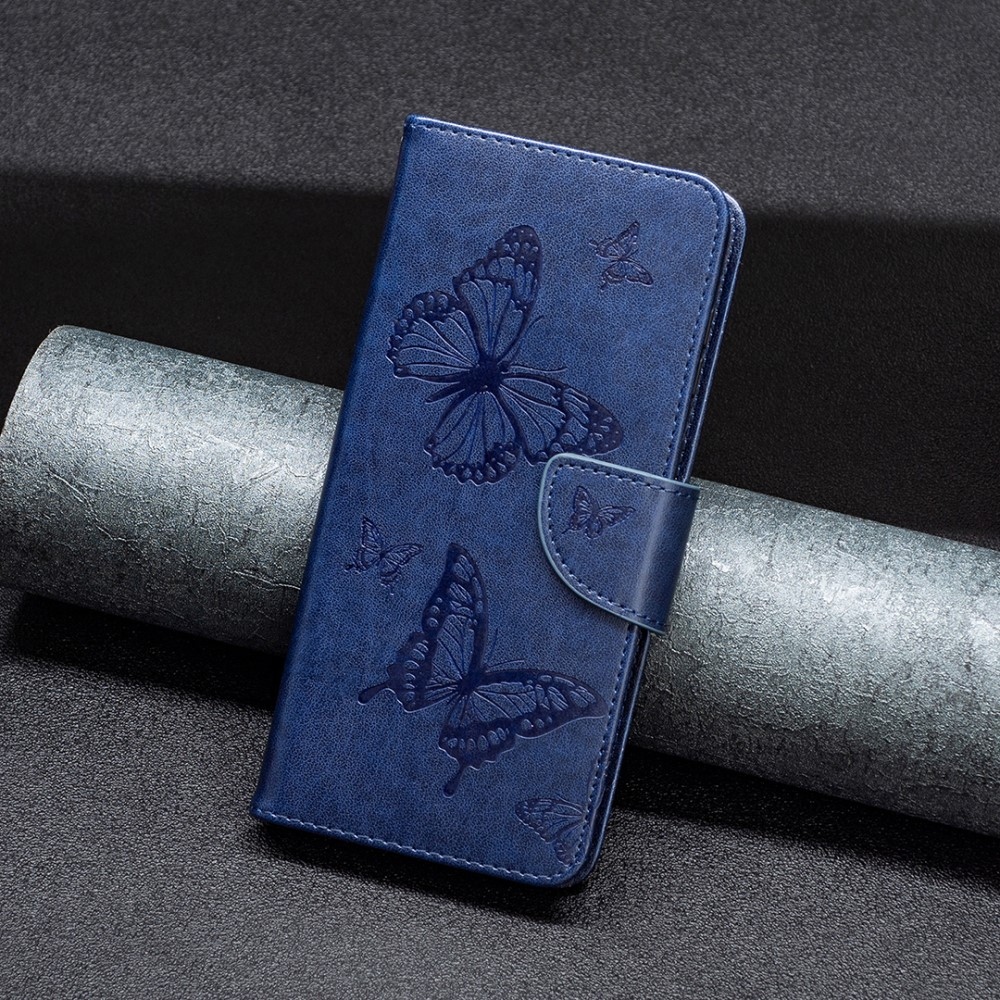 Pillangó könyv tok iPhone 16 Pro készülékhez - sötétkék