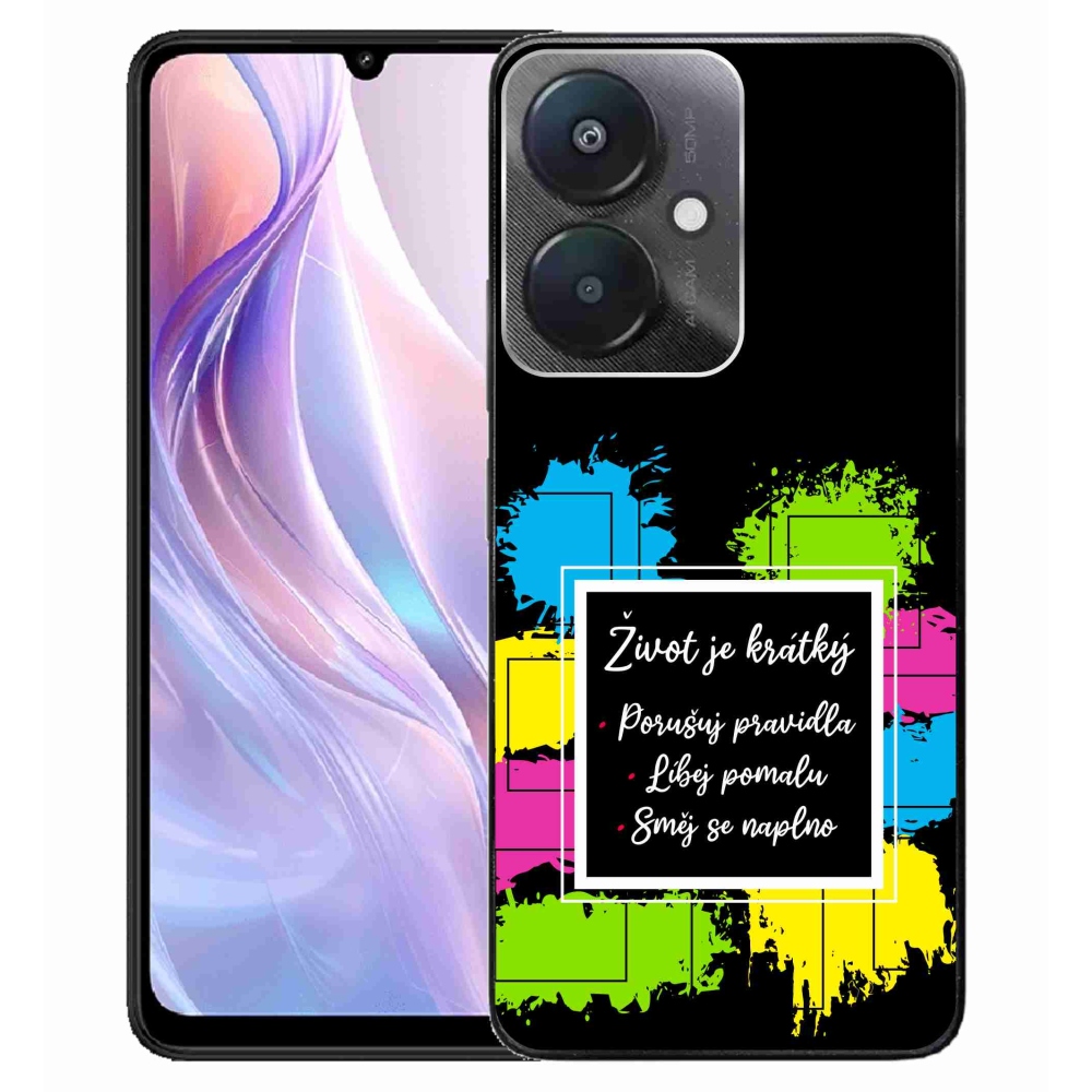 Gél borítás mmCase a Xiaomi Redmi 13C 5G készülékhez - Idézet 5 fekete háttér