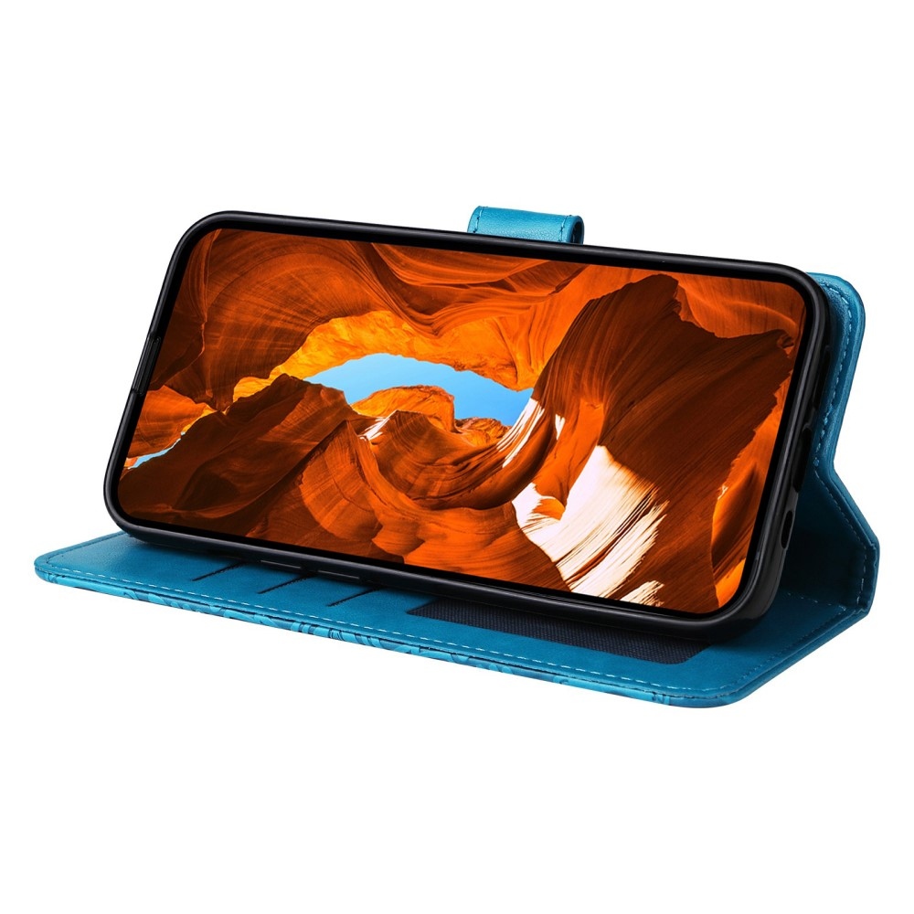 Napraforgó könyv tok a Xiaomi Poco X7 Pro 5G számára - kék