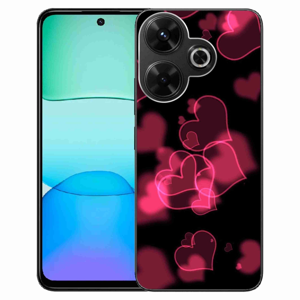 Gél borítás mmCase a Xiaomi Redmi 13 4G/Poco M6 4G számára - piros szívek