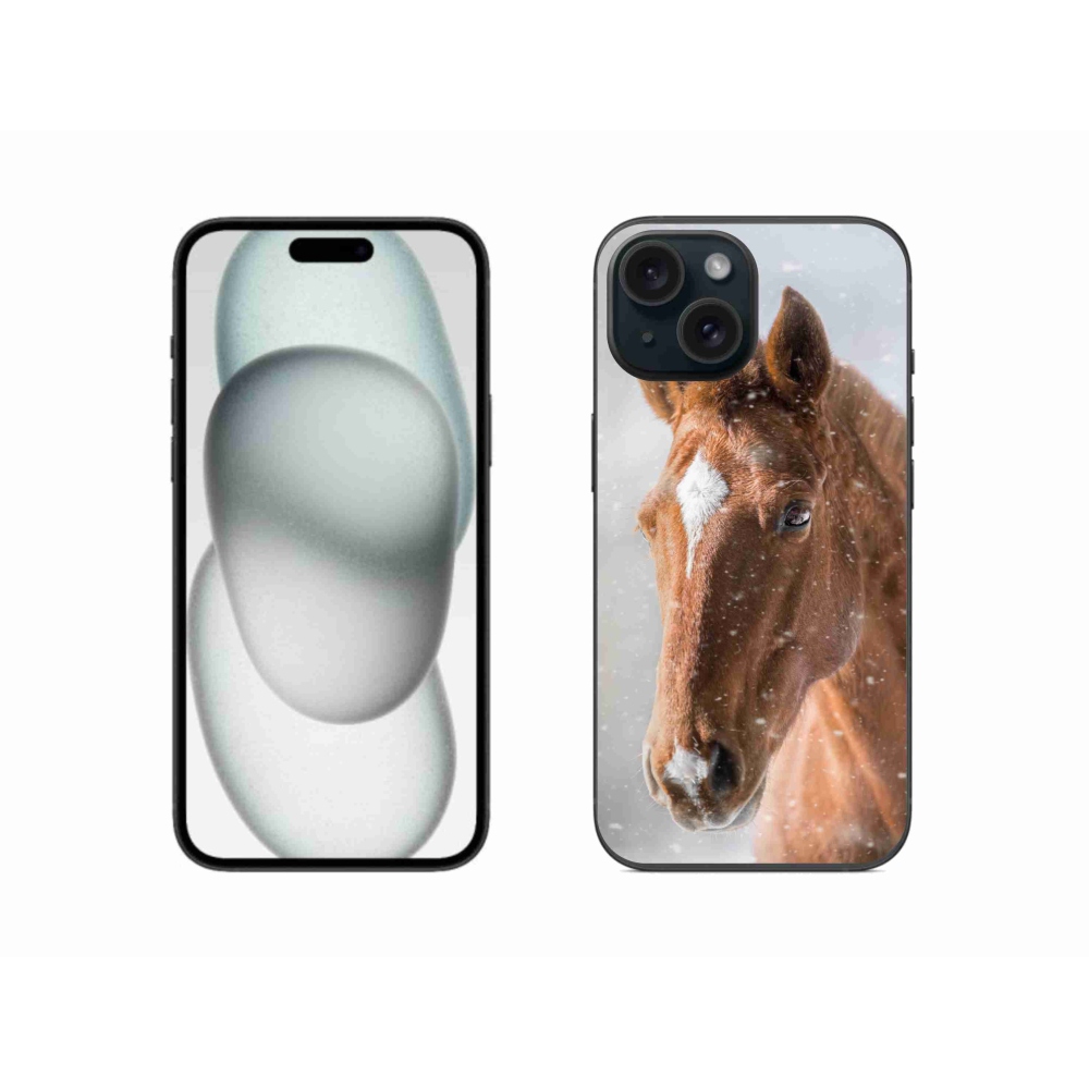 Zselés tok mmCase iPhone 15-hez - barna ló 2