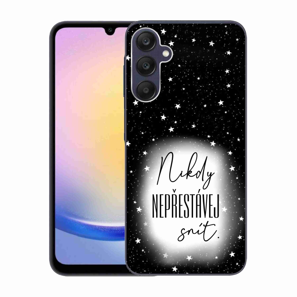 Gél borítás mmCase Samsung Galaxy A25 5G - idézet 1 fehér és fekete háttérrel