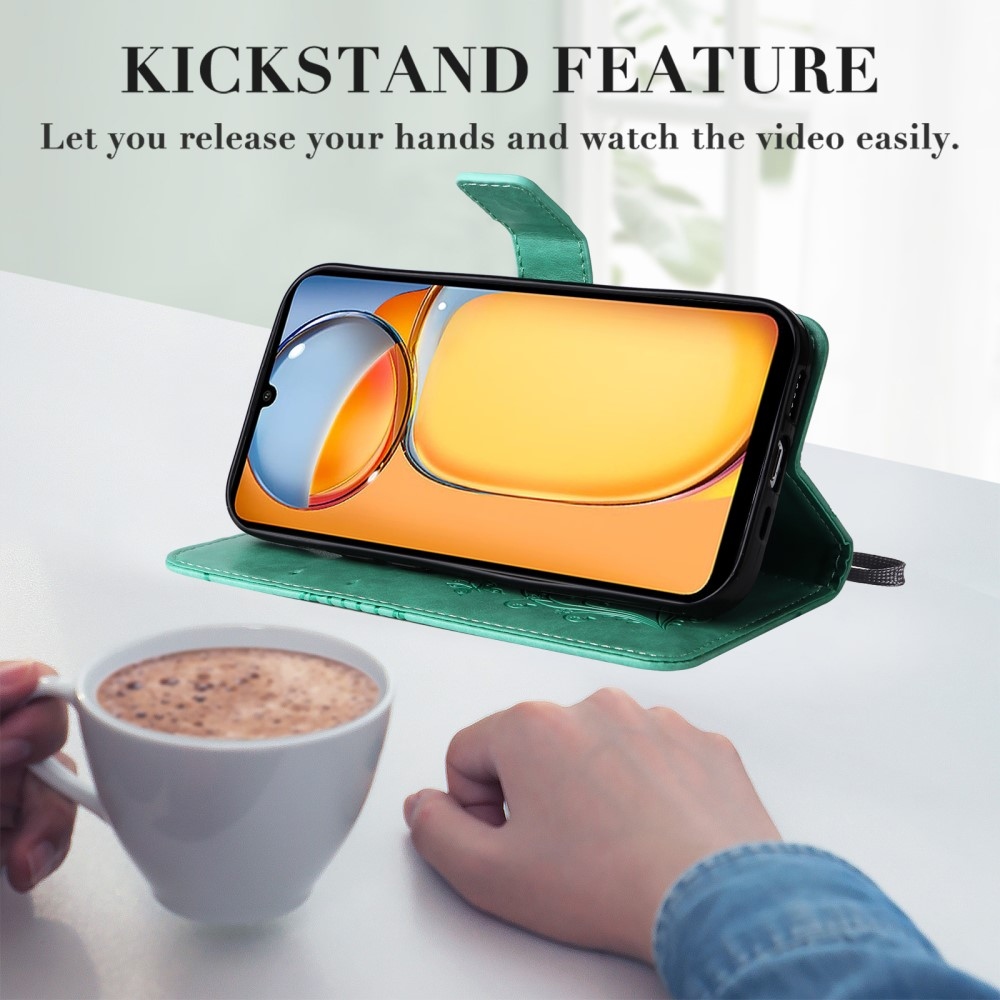 Nagy pillangó könyvtáska Xiaomi Poco C65/Redmi 13C - teáskék színben