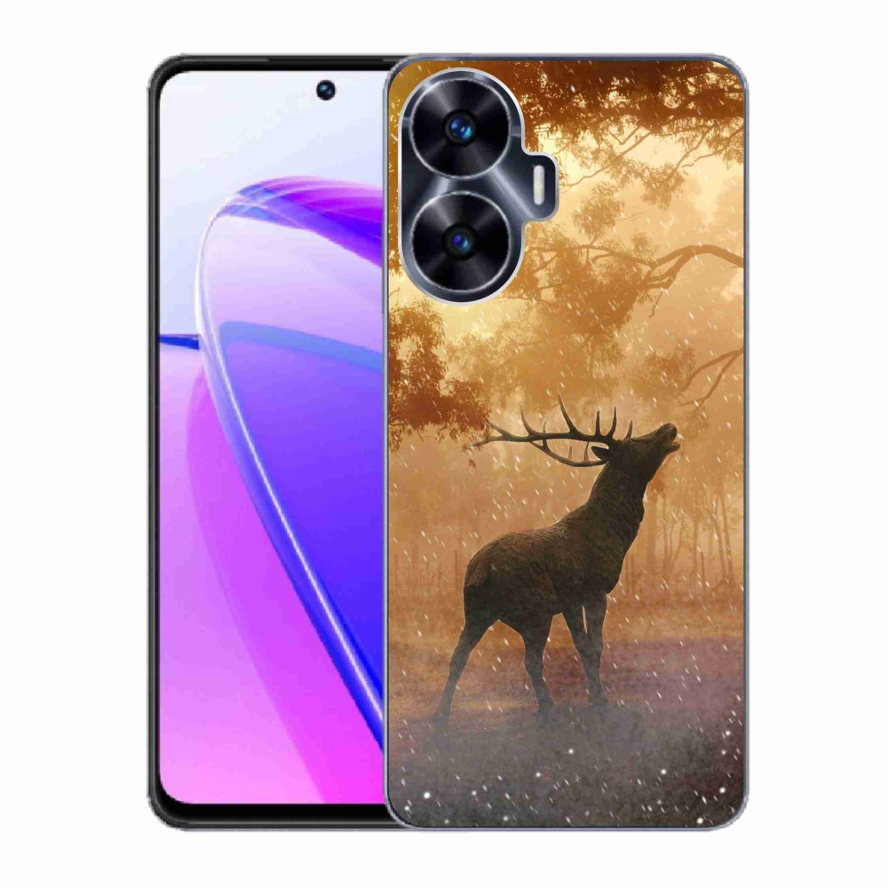 Zselés borítás mmCase a Realme C55 készülékhez - szarvas a szarvasbőgésben