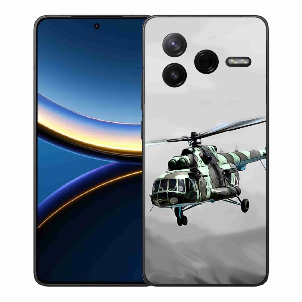 Gél borítás mmCase a Xiaomi Poco F7 Pro számára - katonai helikopter