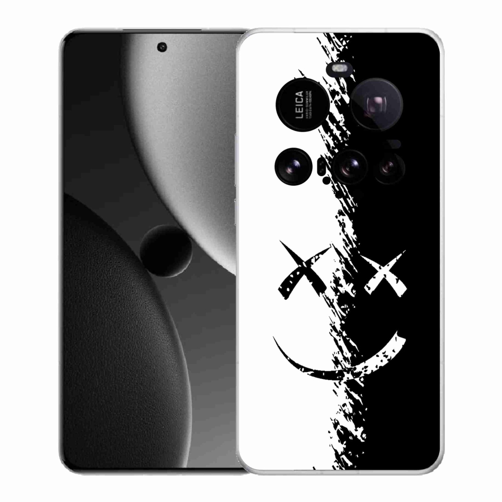 Gél borító mmCase a Xiaomi 15 Ultra számára - fekete-fehér mosolygó