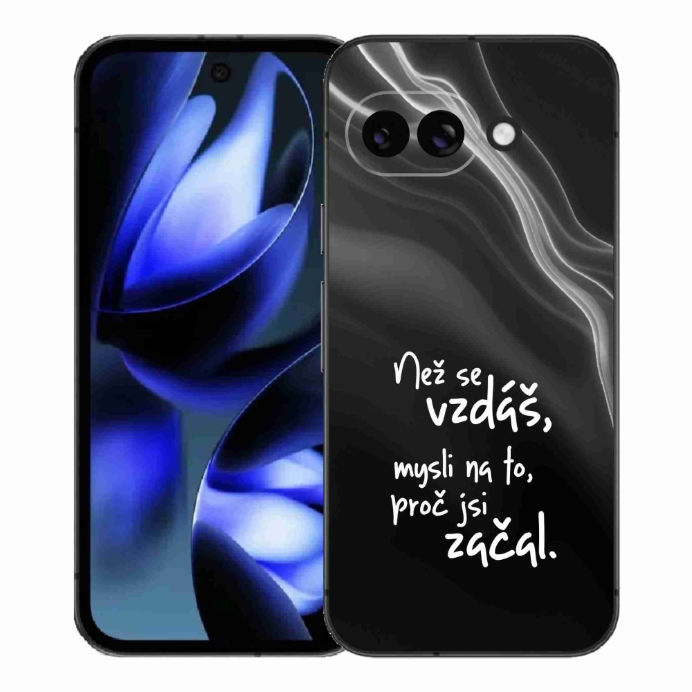 Gél borítás mmCase a Google Pixel 9a - Idézet 2 fekete háttérrel