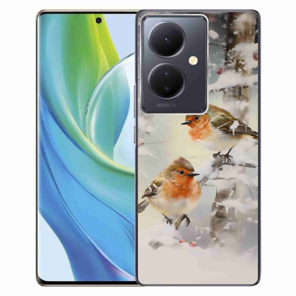 Gél borítás mmCase a Vivo V29 Lite 5G-hez - madarak télen