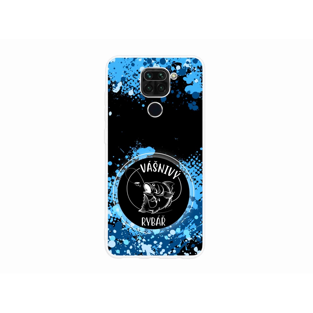 Gél borító mmCase a Xiaomi Redmi Note 9-hez - szenvedélyes halász fekete háttérrel