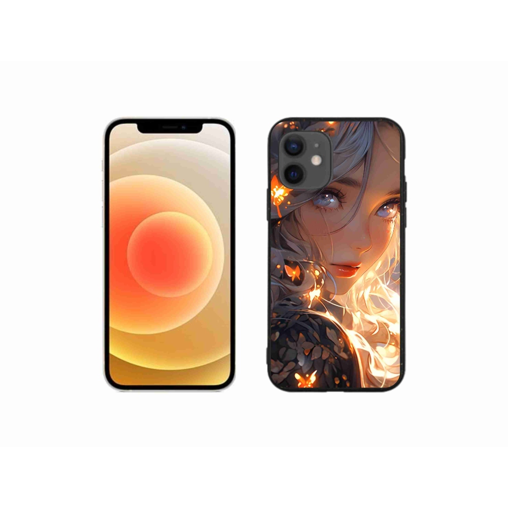 Gél borítás mmCase iPhone 12 mini készülékhez - lány és pillangók
