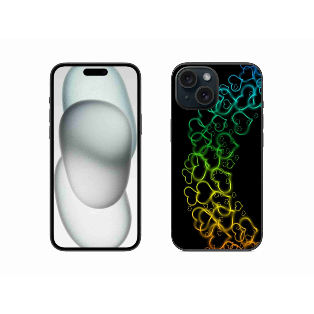 Zselés borítás mmCase iPhone 15 készülékhez - színes szívek