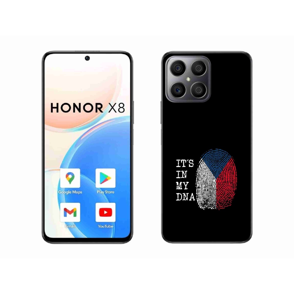 Gél borítás mmCase a Honor X8 4G - zászlós ujjlenyomat fekete háttérrel