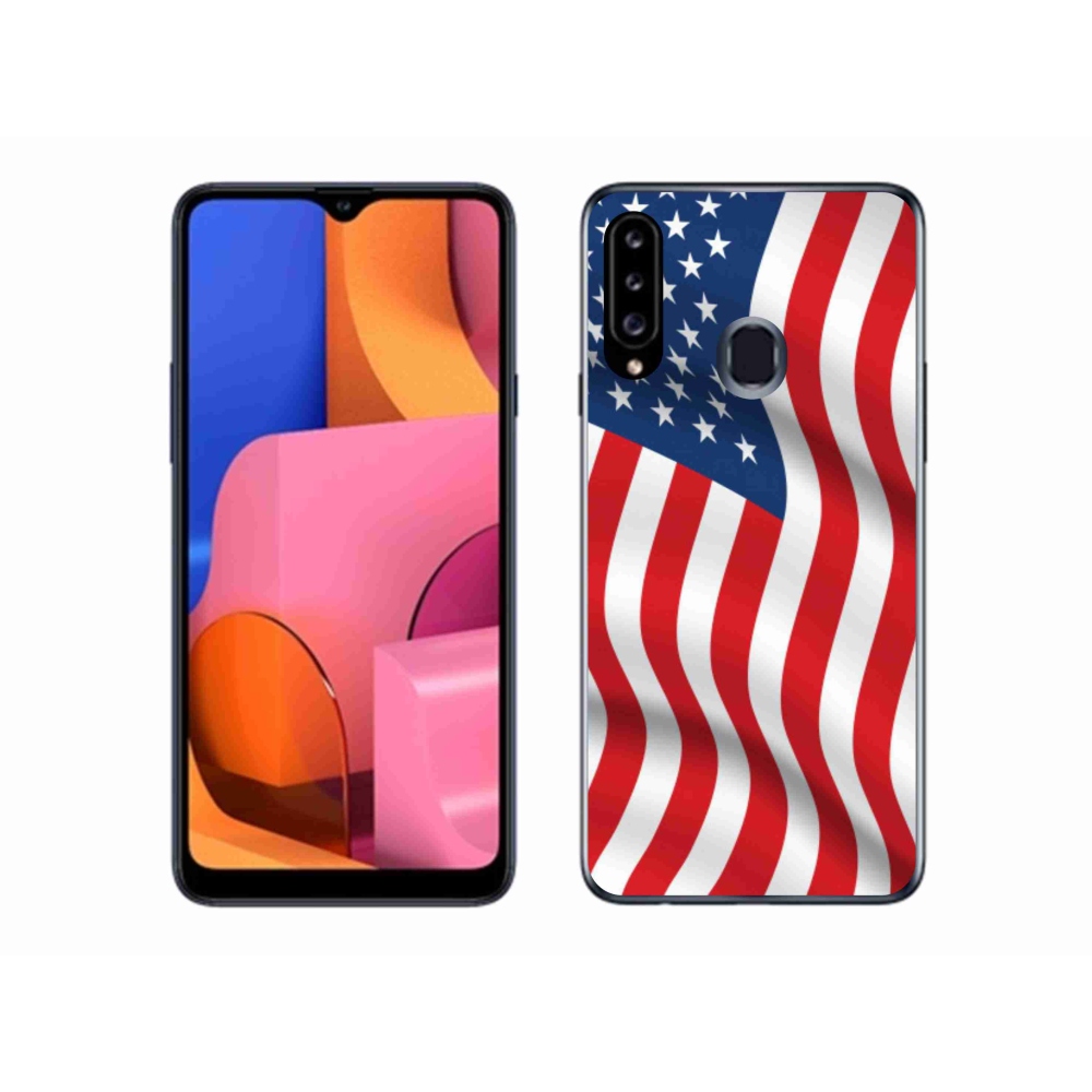 Gél védőhuzat mmCase Samsung Galaxy A20s - amerikai zászlóhoz