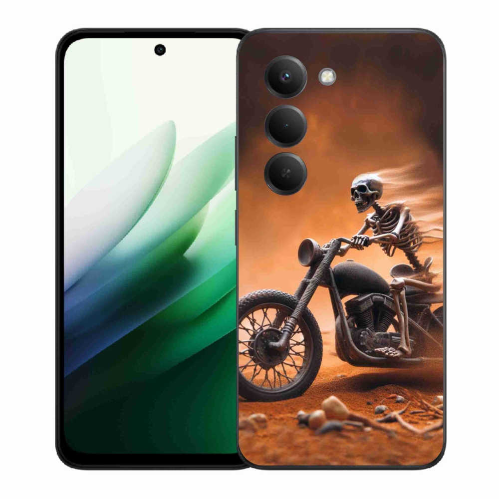 Gél borítás mmCase a Xiaomi Redmi 15 5G-hez - csontváz egy motorkerékpáron