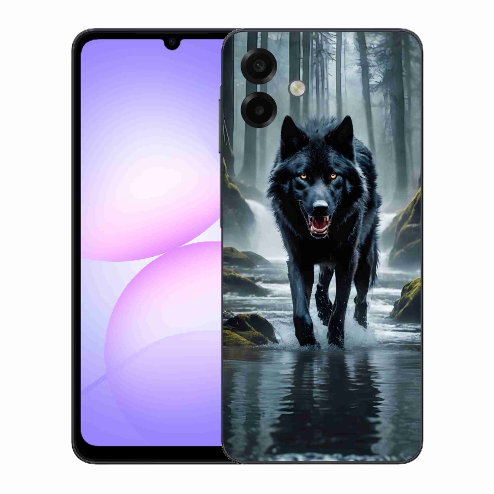 Zselés borítás mmCase Samsung Galaxy A07 4G - fekete farkas