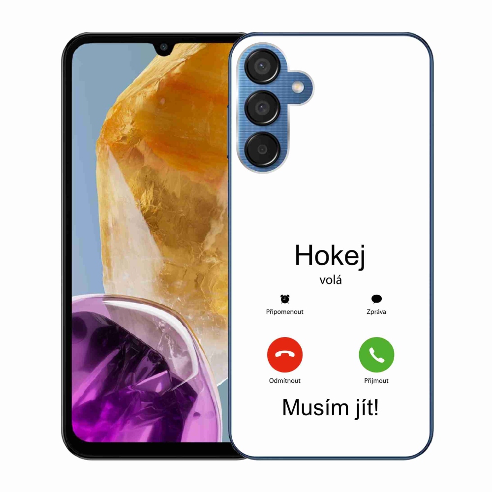 Gél borító mmCase Samsung Galaxy M15 5G - hoki hívások fehér háttérrel