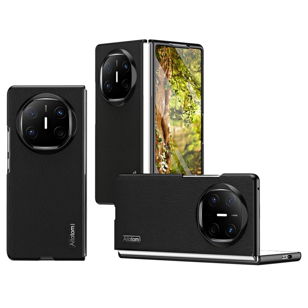 Aitotom műanyag borítás műbőrrel a Huawei Mate X6-on - fekete
