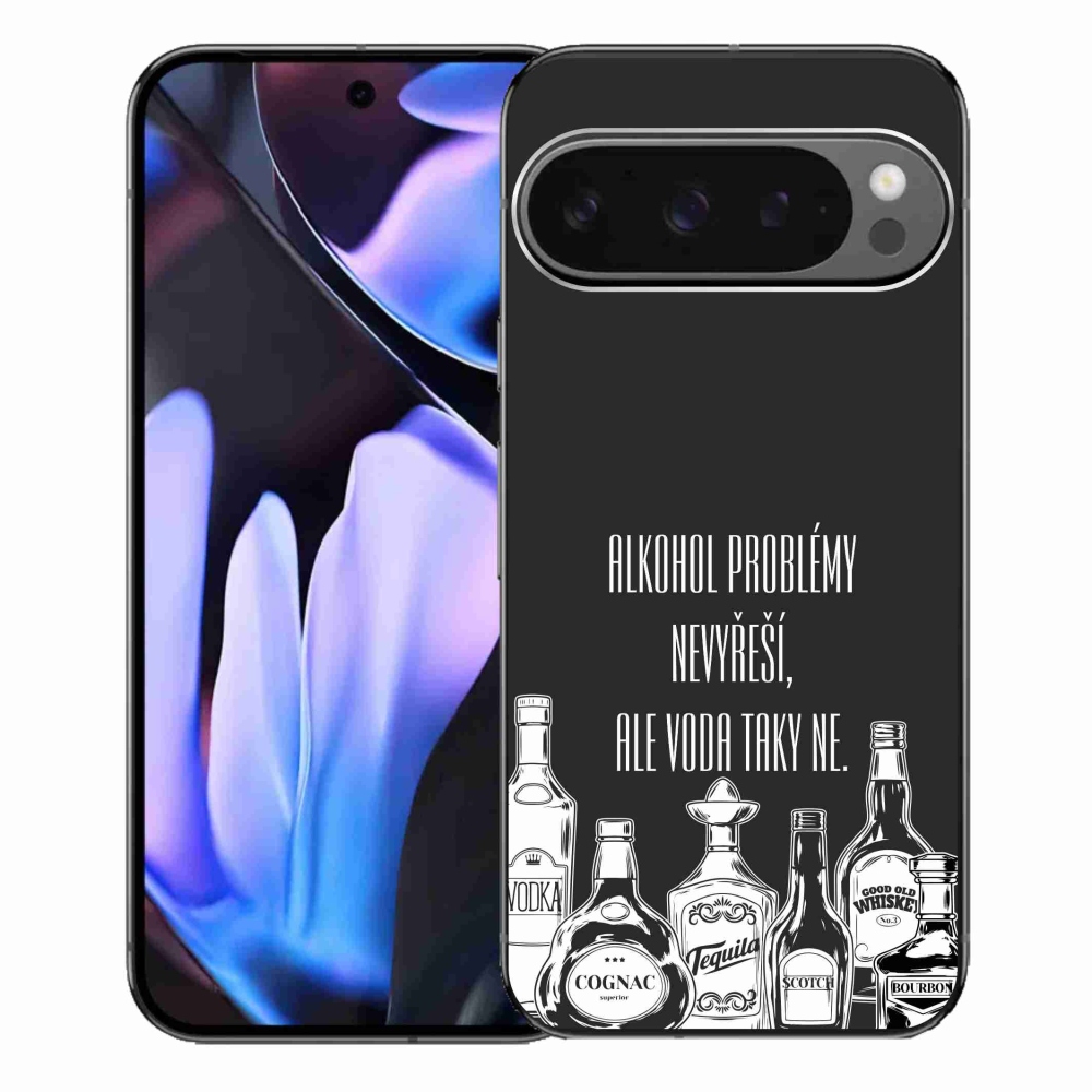 Gél borítás mmCase a Google Pixel 9 Pro XL-hez - vicces szöveg fekete háttérrel