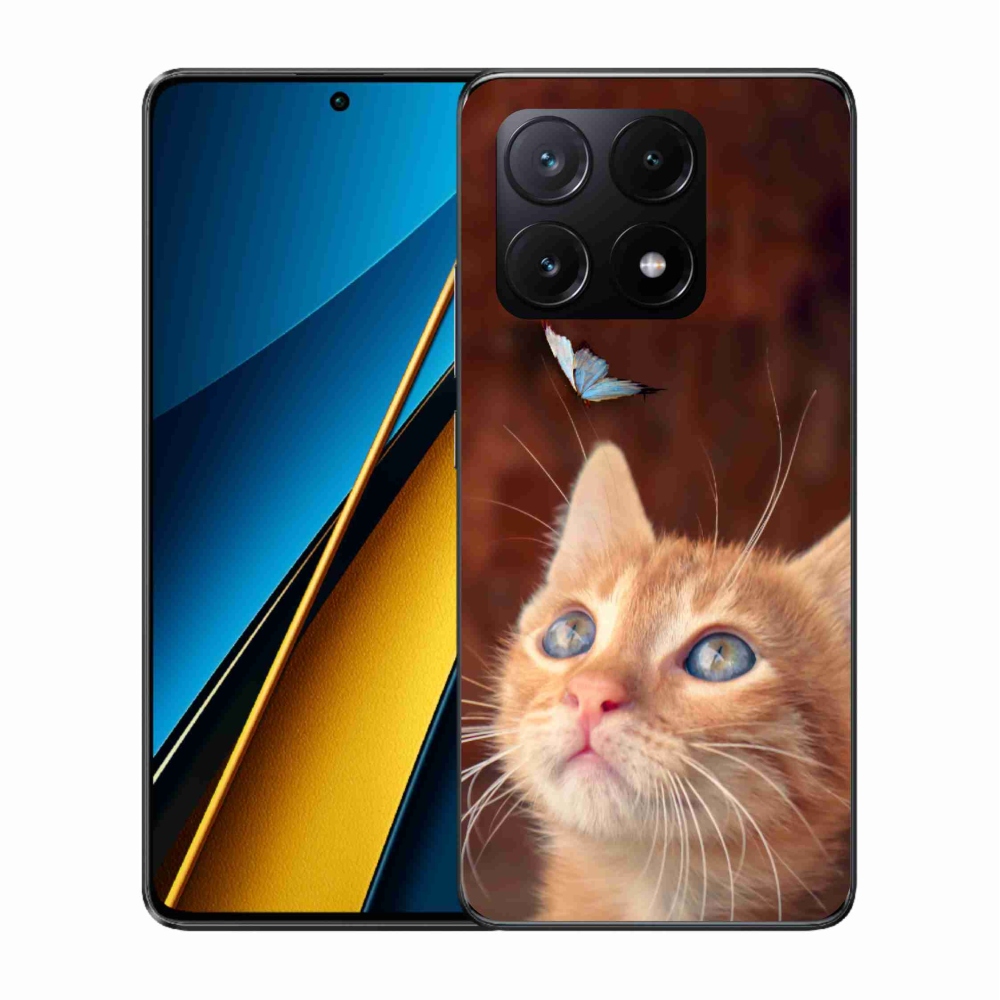 Gél borítás mmCase a Xiaomi Poco X6 Pro 5G számára - pillangó és cica