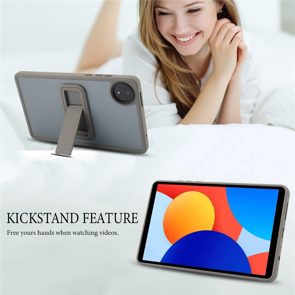 Skiny zselés tok fix hátlappal és flip állvánnyal Xiaomi Redmi Pad SE 8.7-hez - szürke