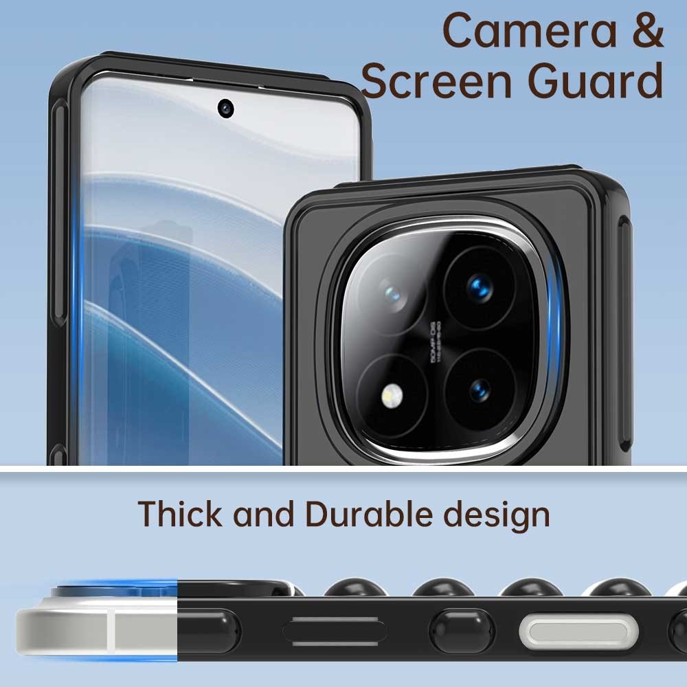 Csíkos tartós borító Xiaomi Redmi Note 14 Pro+ 5G - fekete