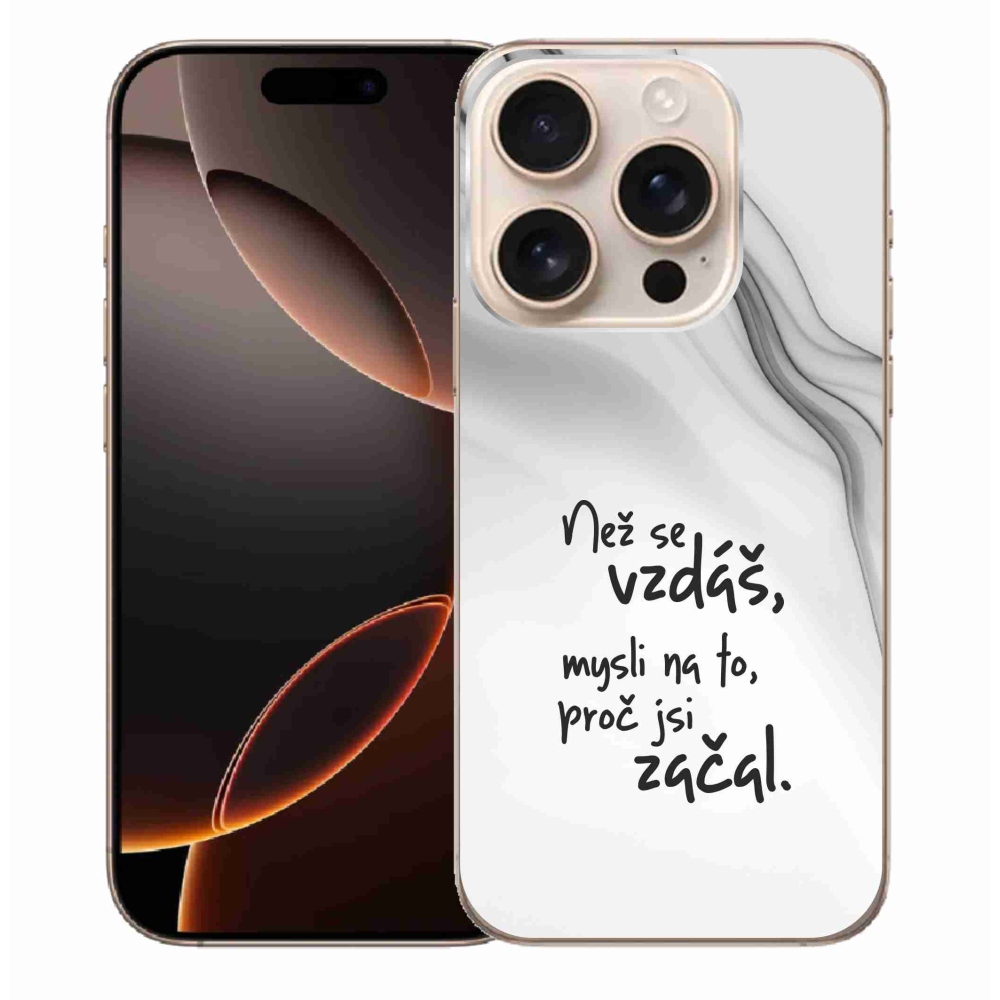 Gél borítás mmCase iPhone 16 Pro Max készülékhez - idézet 2 fehér háttér