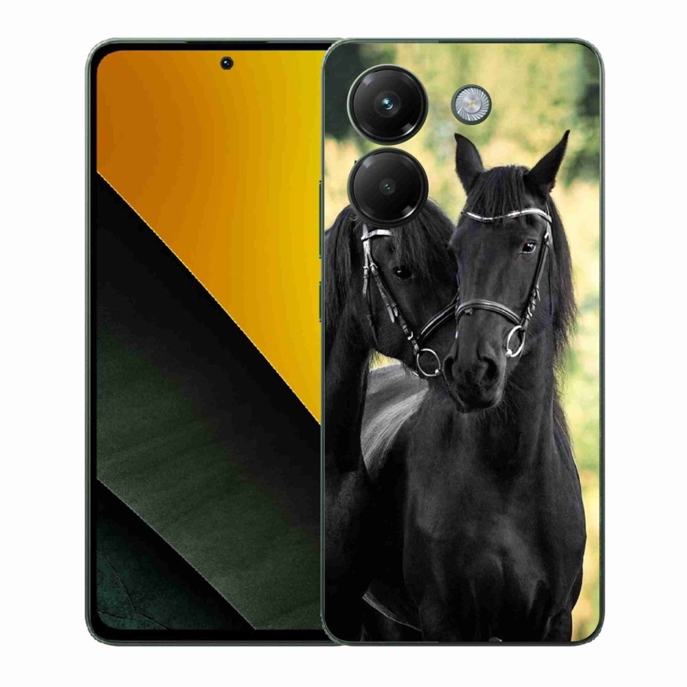 Gél borítás mmCase a Xiaomi Poco M7 Pro 5G számára - két fekete ló