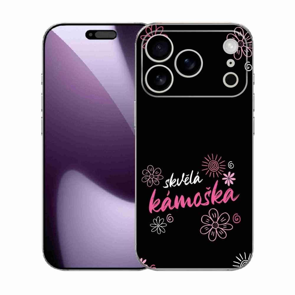 Gél borítás mmCase iPhone 17 Pro készülékhez - nagyszerű haver fekete háttérrel