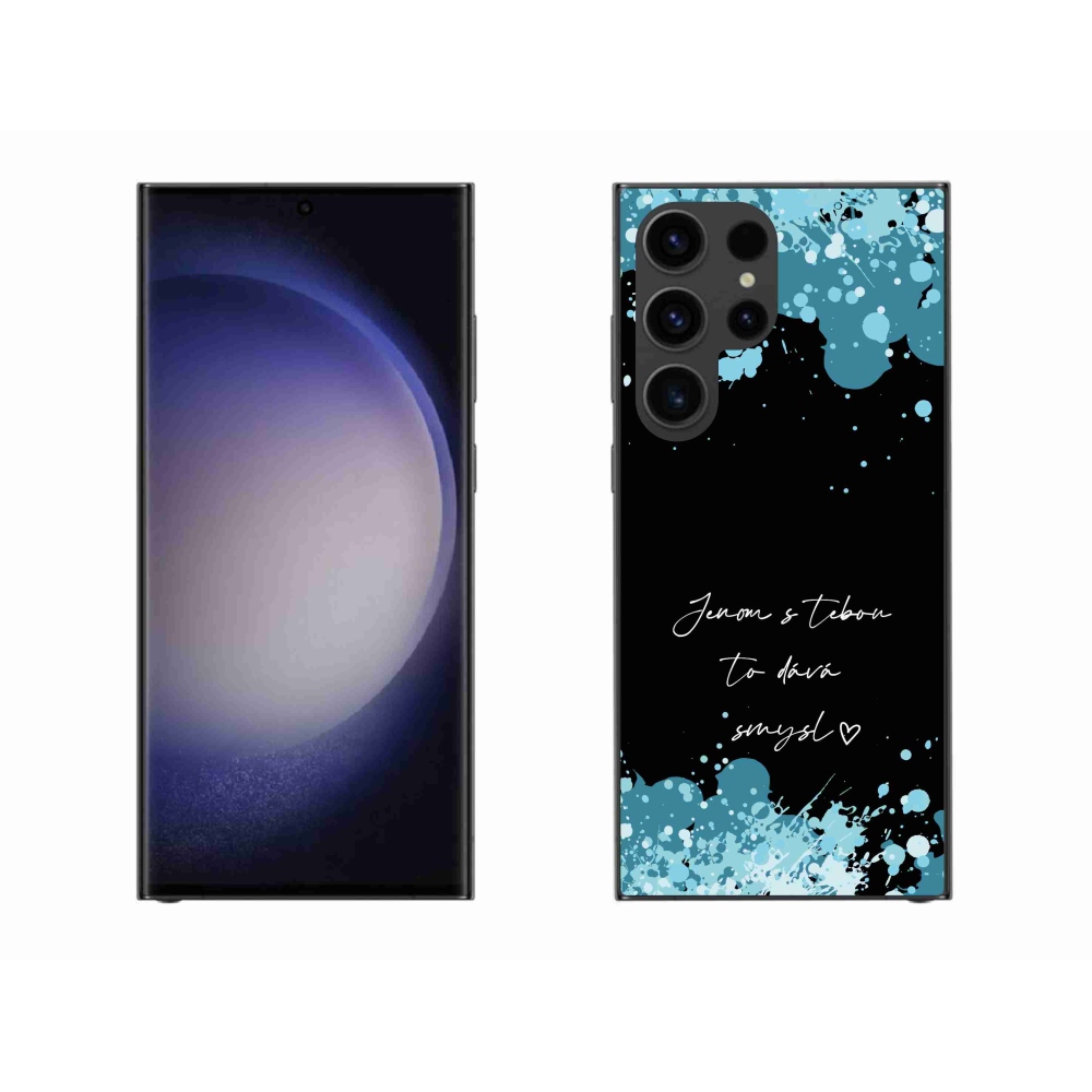 Gél borító mmCase Samsung Galaxy S23 Ultra 5G - szerelmes szöveg fekete háttérrel