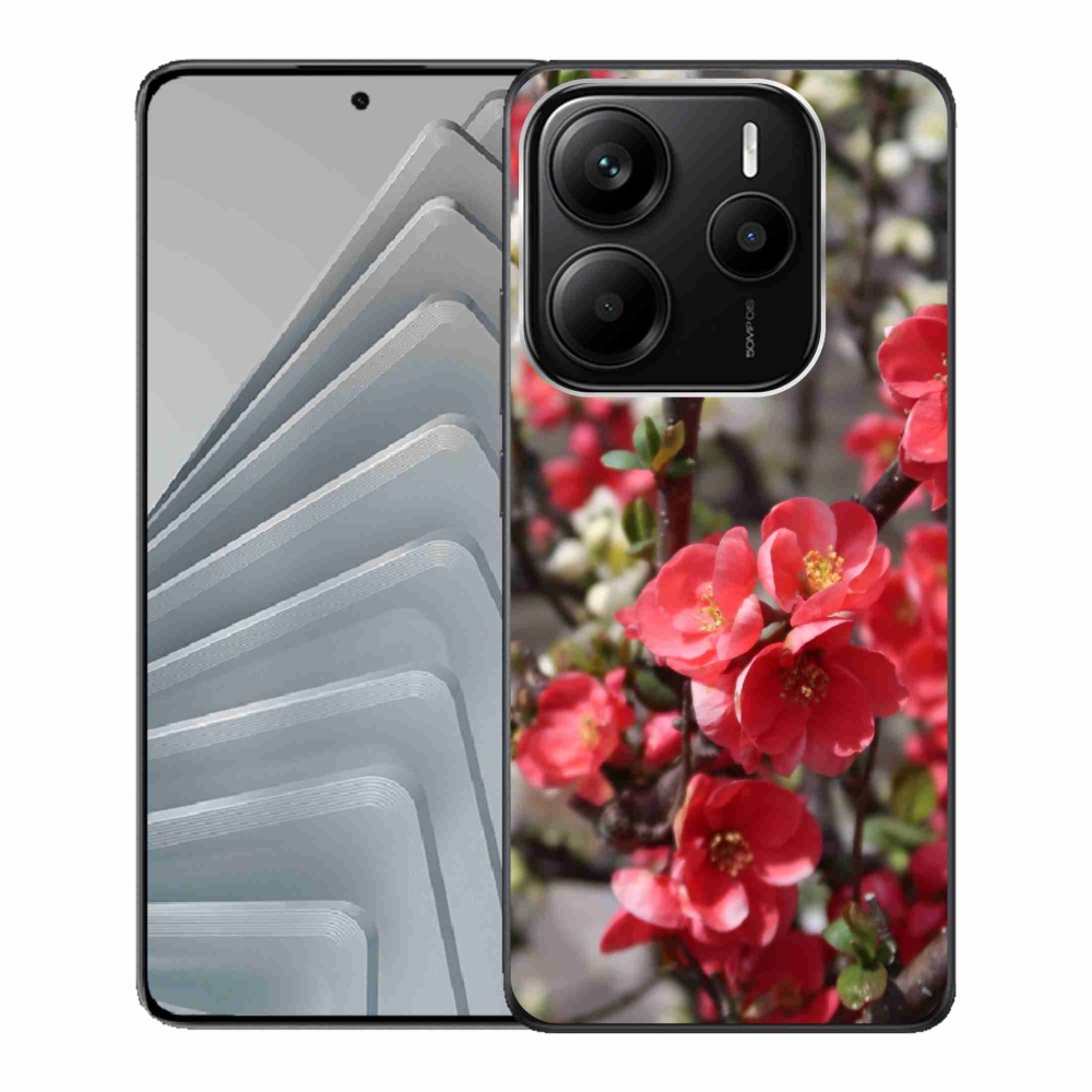 Gél borítás mmCase a Xiaomi Redmi Note 14 5G-hez - piros virágok