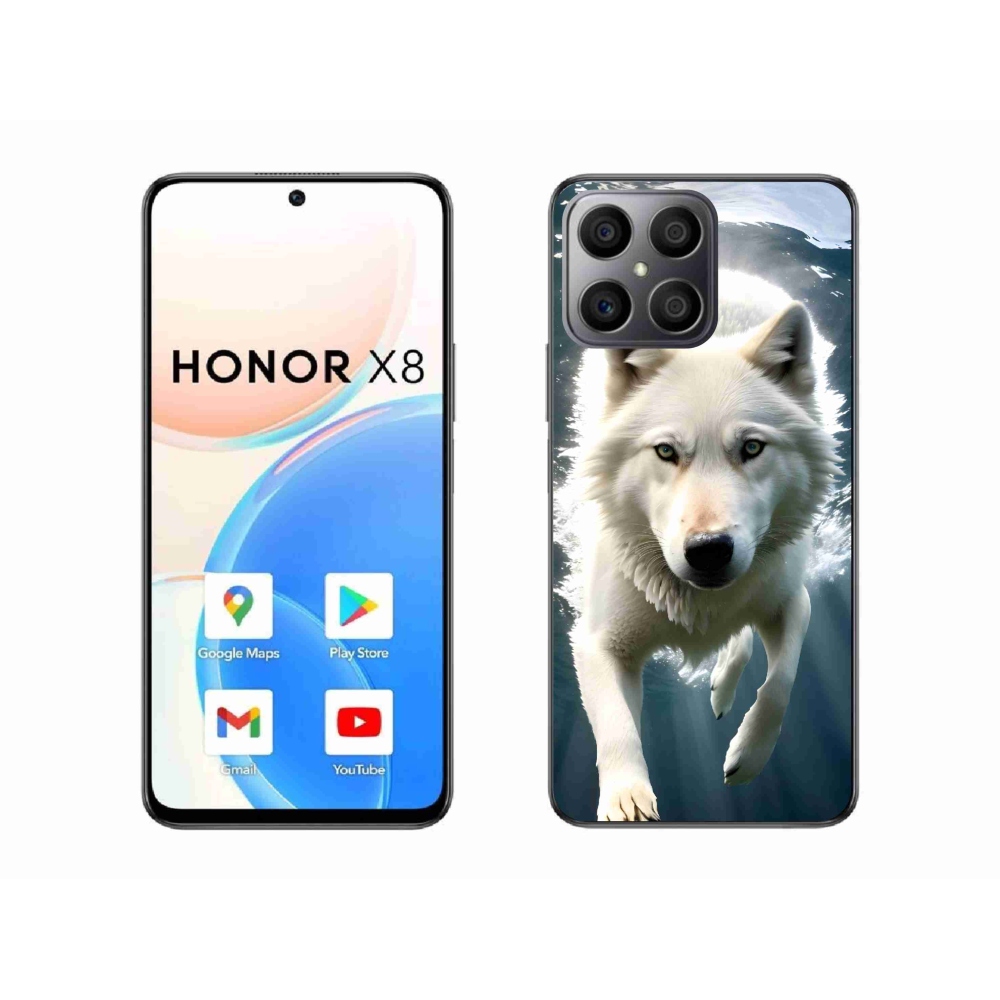 Gél borítás mmCase a Honor X8-hoz - fehér farkas