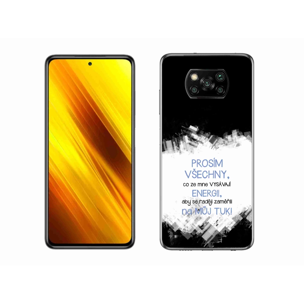 Gél borító mmCase a Xiaomi Poco X3-hoz - vicces szöveg 1 kék