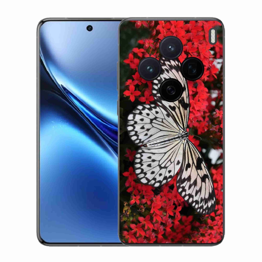 Zselés borítás mmCase a Vivo X200 5G-hez - fekete-fehér pillangó 1