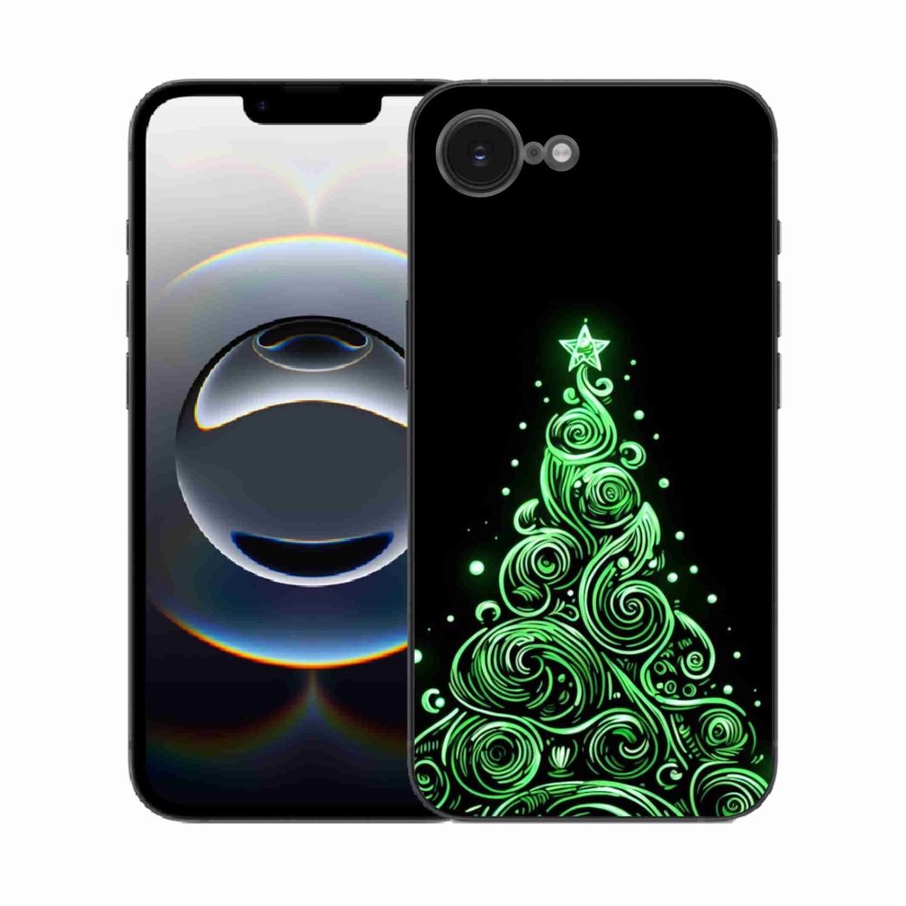 Gél borítás mmCase iPhone 16e készülékhez - neon karácsonyfa 3