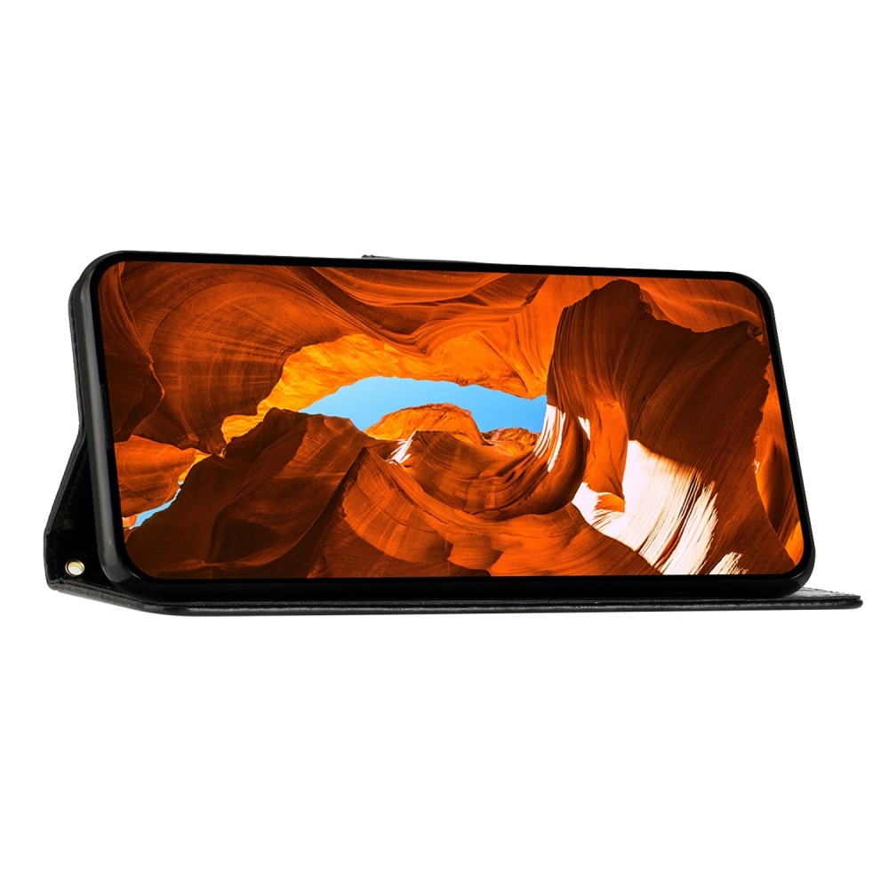 Virágok könyvtáska Honor X6b-hez - fekete