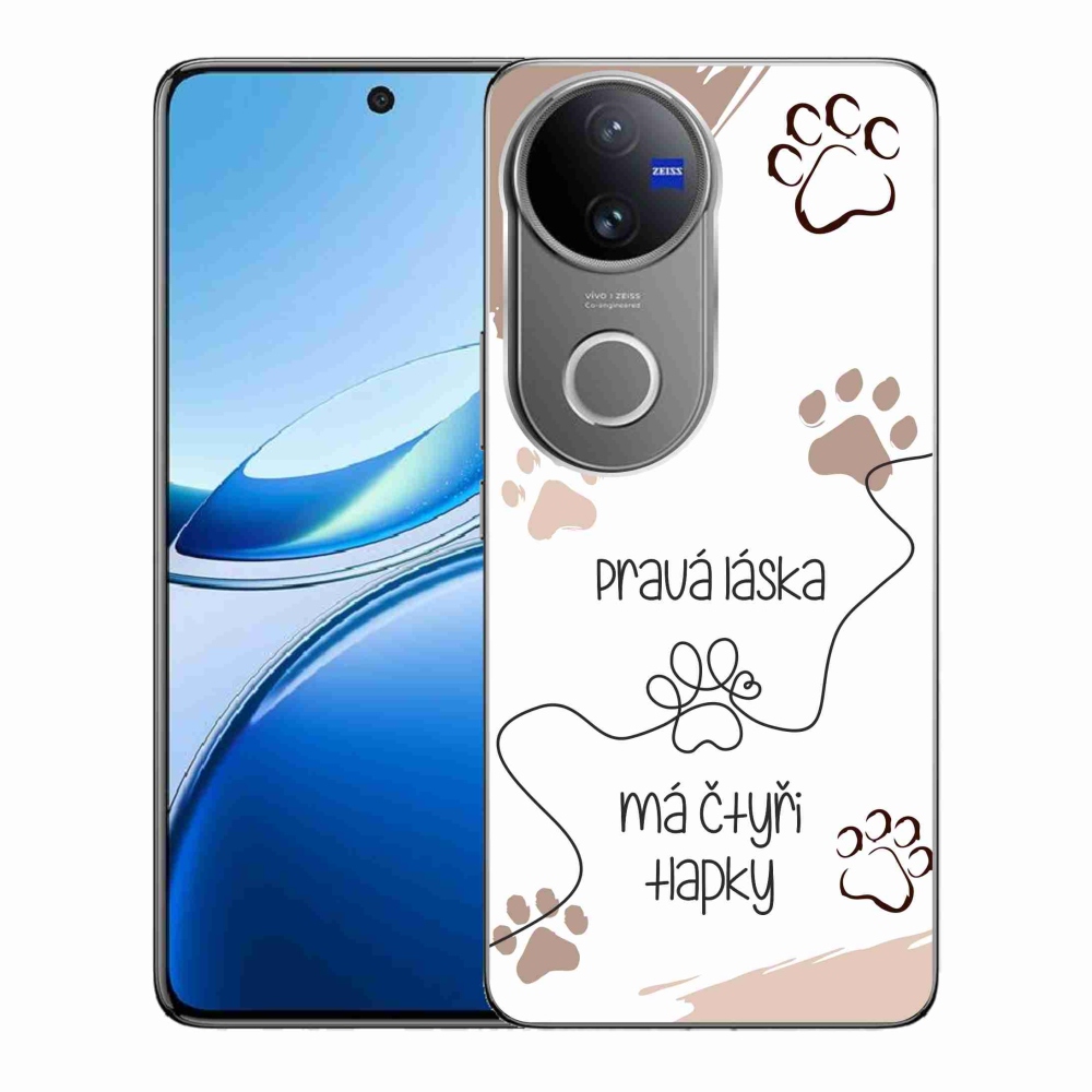 Zselés borító mmCase a Vivo V50 5G készülékhez - kutyamotívum 1 fehér háttér