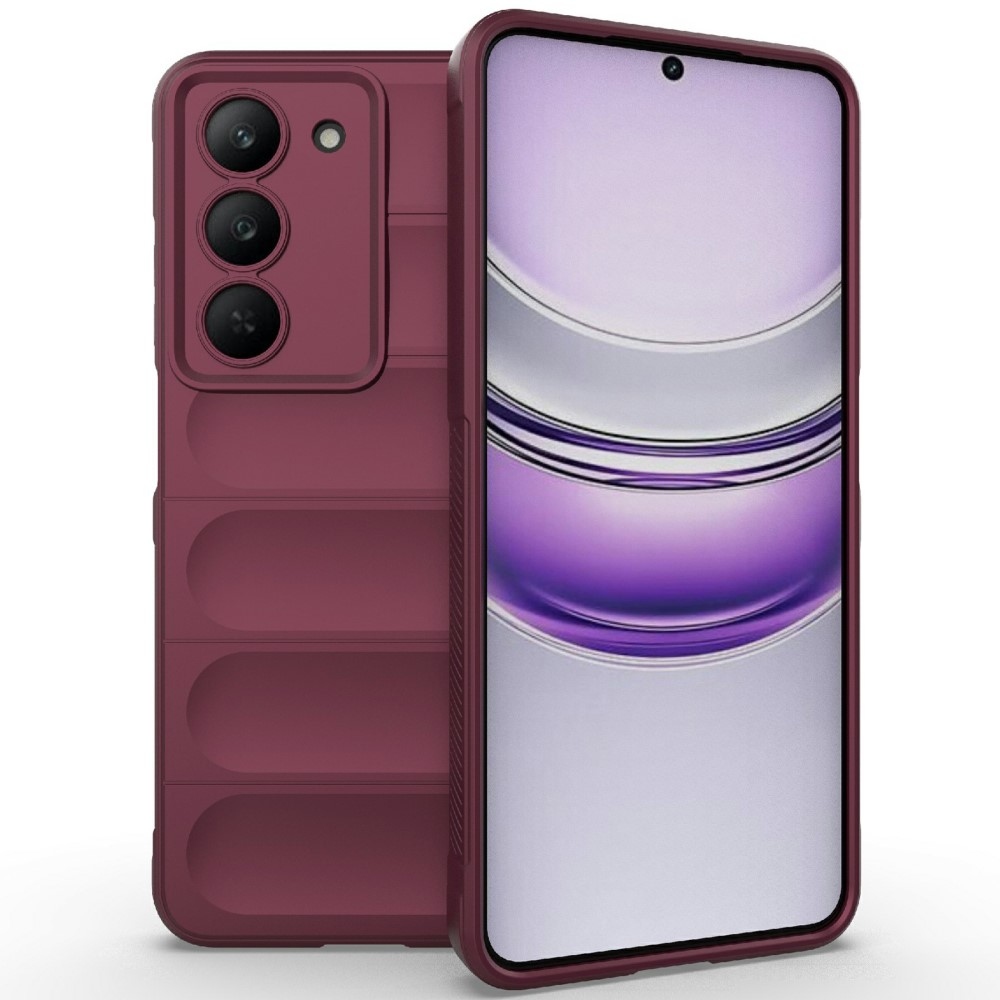 Rugg tartós zselés tok a Realme 14x 5G készülékhez - bordó színű