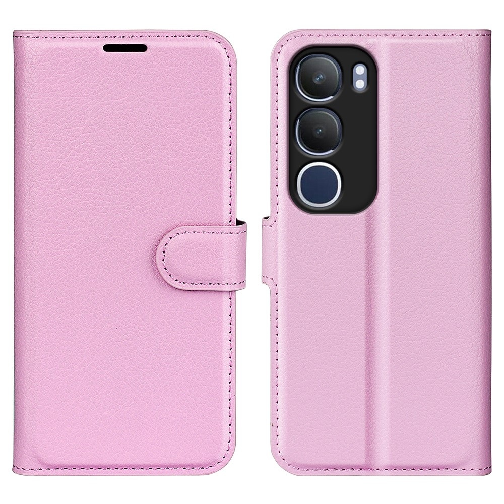 Litchi könyvtáska Vivo Y19s készülékhez - rózsaszín