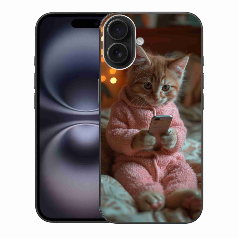 Zselés borítás mmCase iPhone 16 Plus készülékhez - cica mobillal
