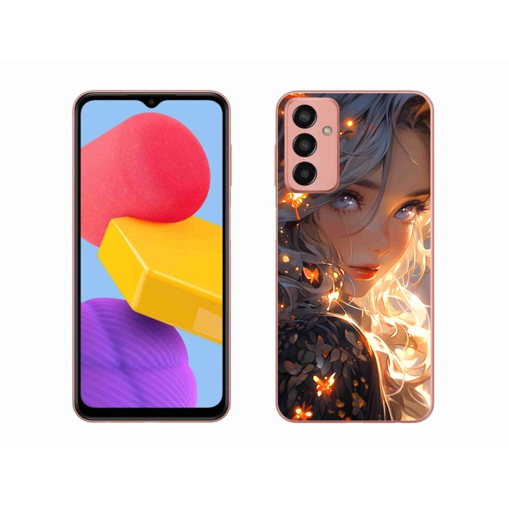 Gél borítás mmCase Samsung Galaxy M13 készülékhez - lány és pillangók