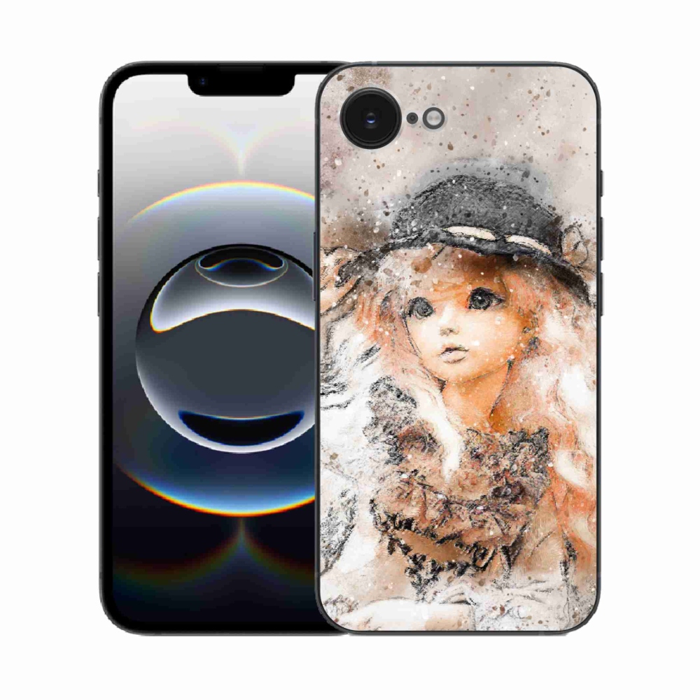 Zselés borítás mmCase iPhone 16e készülékhez - lány sapkával