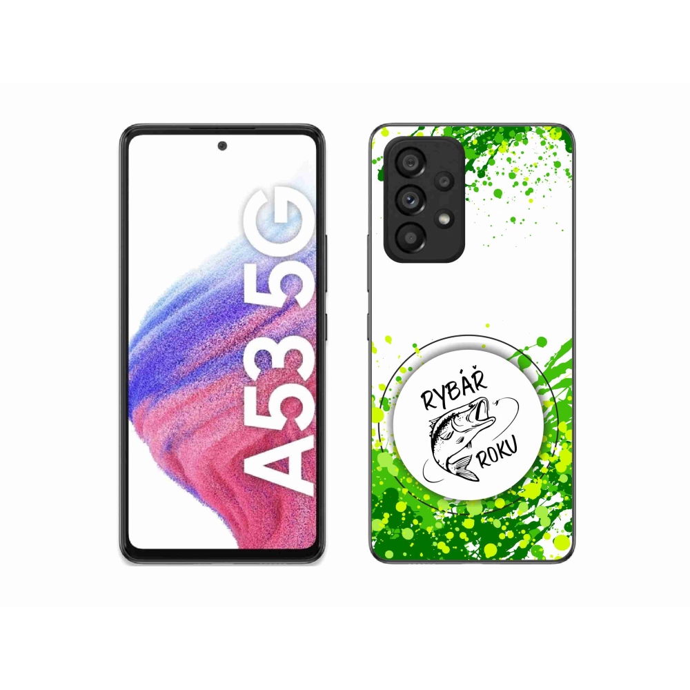 Gél borító mmCase Samsung Galaxy A53 5G - az év horgásza fehér háttérrel