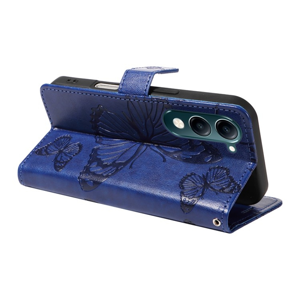 Nagy pillangó könyv tok a Vivo Y29s 5G-hez - kék
