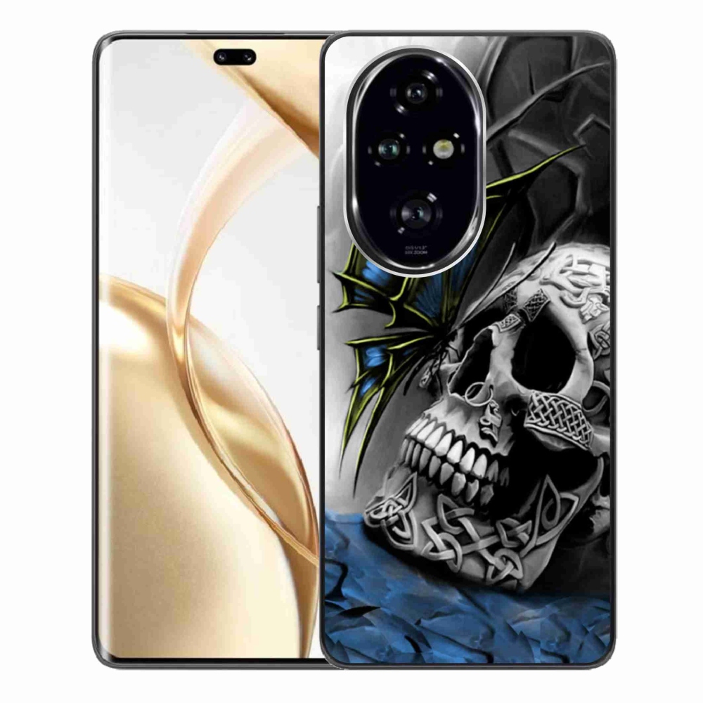 Zselés borítás mmCase a Honor 200 Pro 5G számára - pillangó és koponya